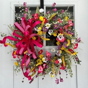 Vibrant Full Floral Spring/Summer Wreath